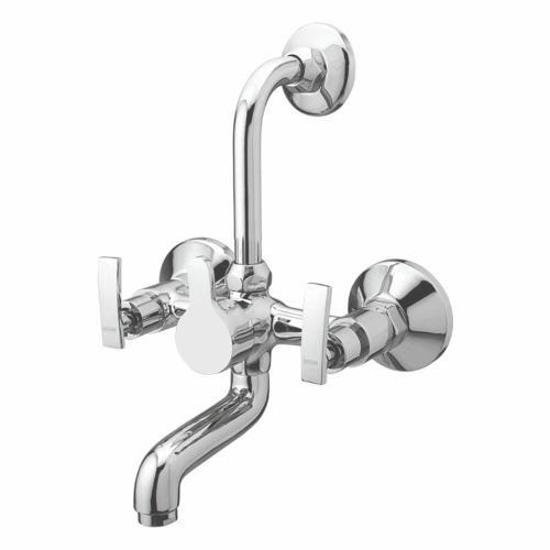 Wall Mixer with Provision for Overhead Shower with L-Bend Pipe Chrome